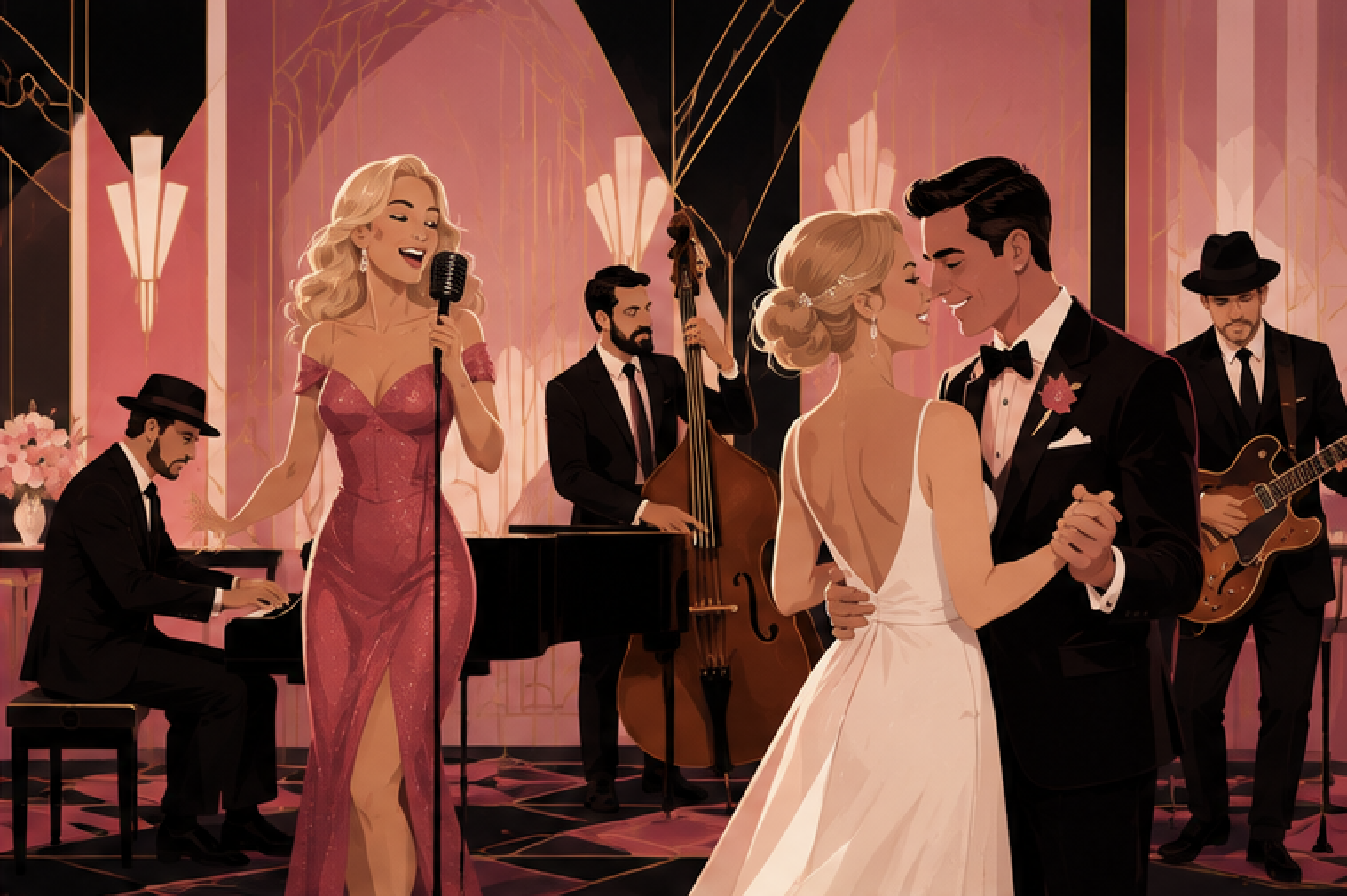 Pink Velvet wedding reception entertainment